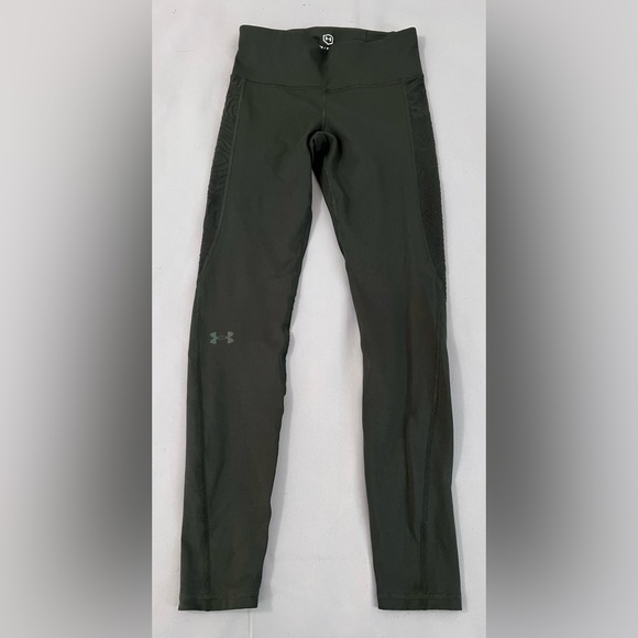 Under Armour Women's HeatGear Compression Ankle Leggings, Olive Green‎ Sz Small - Picture 1 of 7